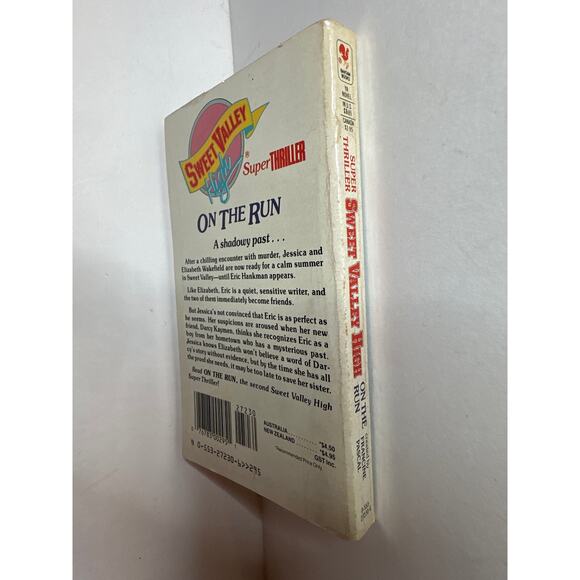 Sweet Valley High Super Thriller First Edition First Print Book On The Run - Picture 6 of 8
